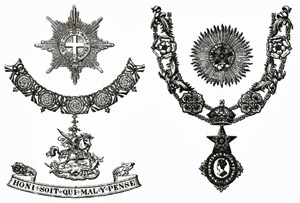 Star and livery collar of the Garter, and of the Star of India