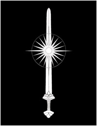 Proposed emblem of the Planetary Kingdom of Tanith; the 'Sword and Morning Star'